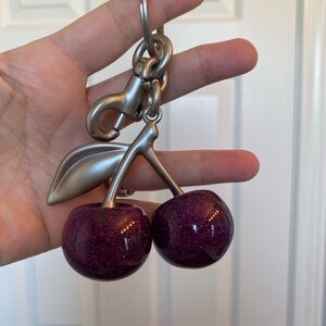 Cherry Keychain with Silver Accents